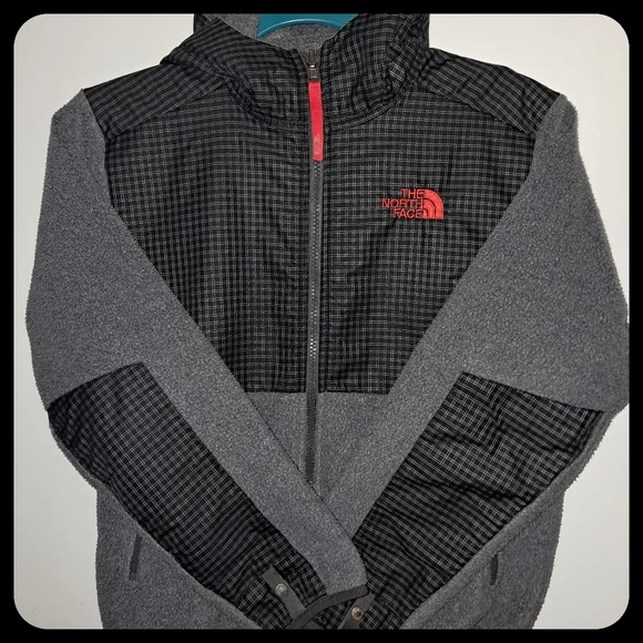 The North Face TNF Denali Polartec Fleece Boys Youth Hooded Full Zip Jacket M